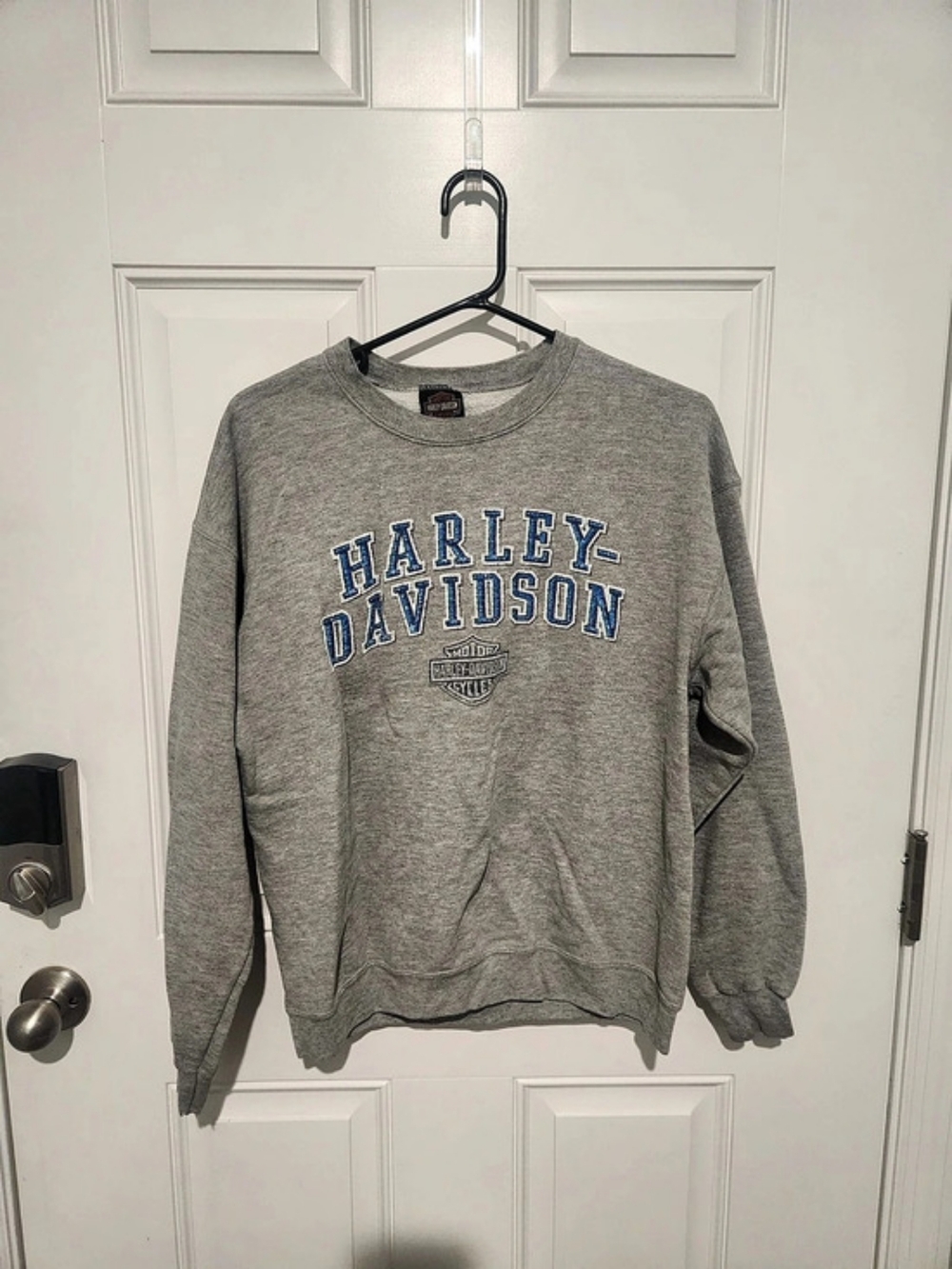 Harley-Davidson Men's Gray Fleece Crewneck Pullover Sweatshirt Graphic Logo Sz M